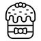Cream panettone icon outline vector. Cake food