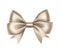 Cream Satin Gift Bow on White Background