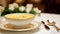 Cream soup in a restaurant, English countryside exquisite cuisine menu, culinary art food and fine dining