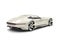 Cream white modern super sports car - tail view