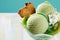 Creamy artisanal Italian kiwi ice-cream