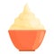 Creamy bowl icon cartoon vector. Yogurt cream