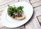 Creamy Cheese Mushroom Bruschetta with Watercress