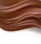 Creamy chocolate over white background. sweet food design template background. delicious wavy dark chocolate cream on white