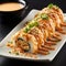 Creamy And Crunchy Sushi Rolls With Peanut Butter Sauce