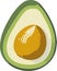 Creamy Delight: A Simple and Minimalist Cartoon Illustration of a Realistic Avocado