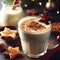 Creamy eggnog in winter with nutmeg and cinnamon ai generated