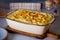 Creamy fish pie or fisherman`s pie - traditional British and Irish dish.