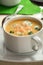 Creamy fish soup with herbs