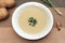 Creamy garlic and potato soup