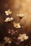 A creamy gold flowers with blurred brown background