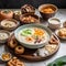 Creamy and hearty Uji porridge with savory snacks