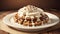 Creamy Indulgence A Delicate Blend of Cream Cheese and Waffles.AI Generated