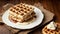 Creamy Indulgence A Delicate Blend of Cream Cheese and Waffles.AI Generated