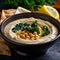 Creamy Lebanese Hummus Delicious Chickpea Dip with Authentic Flavors. Generative AI