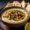 Creamy Lebanese Hummus Delicious Chickpea Dip with Authentic Flavors. Generative AI