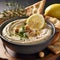 Creamy Lebanese Hummus Delicious Chickpea Dip with Authentic Flavors. Generative AI