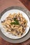 Creamy Mushroom Pasta with Roasted Pine Nuts and Sage