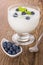 Creamy natural yogurt with blueberries