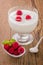 Creamy natural yogurt with raspberries