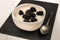 Creamy porridge with blackberries in a bowl