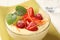 Creamy pudding with fresh fruit