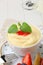 Creamy pudding and fresh fruit