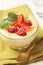 Creamy pudding with fresh fruit