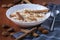 Creamy rice pudding with cinnamon