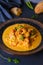 Creamy rich spicy shrimp curry. Seafood dish.