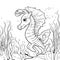 Create charming art with seahorse illustrations in this coloring book