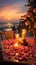 Create cherished memories with a beachside dinner, candles, flowers, and sunset