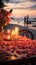 Create cherished memories with a beachside dinner, candles, flowers, and sunset