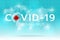 Create Coronavirus image on the earth and cyan background