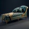 Create Iterations Of Green And Gold Chaise Lounge