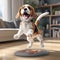 Create A Lifelike 3d Image Of A Happy Beagle Playing On The Beach