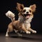 Create A Lifelike 3d Image Of A Happy Chihuahua Playing On The Beach