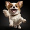 Create A Lifelike 3d Image Of A Happy Chihuahua Playing On A Beach