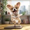 Create A Lifelike 3d Image Of A Happy Chihuahua Playing With Owners