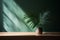 Create a minimalist and inviting ambiance with this top view of an empty matte green counter table top background, AI