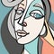 Create A Picasso-style Line Art Portrait Of Mary
