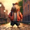 Create A Super Cute 3d Cartoon Capybara In Urban Attire