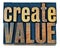 Create value wood typography