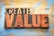 Create value word abstract in wood typography