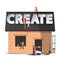 Create. Vector Creativity DIY Concept with House Construction