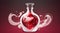 Create a vector graphic of a white and red magical love potion swirling in a bottle