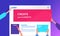 Create your own website flat vector neon design for web banner. Gradient illustration of human hands placing banners