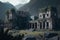 created by generative AI - Inca city ruins in mountains, old stone temples and houses in jungle