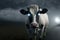 Created with Generative AI technology. cow with lights in eyes