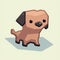 Created with Generative AI technology. cute style dog walk on the home